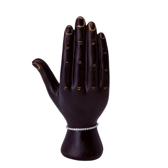 Swarovski Crystal Slider Tennis Bracelet Sterling Silver Overlay Adjustable NOS - Picture 4 of 6